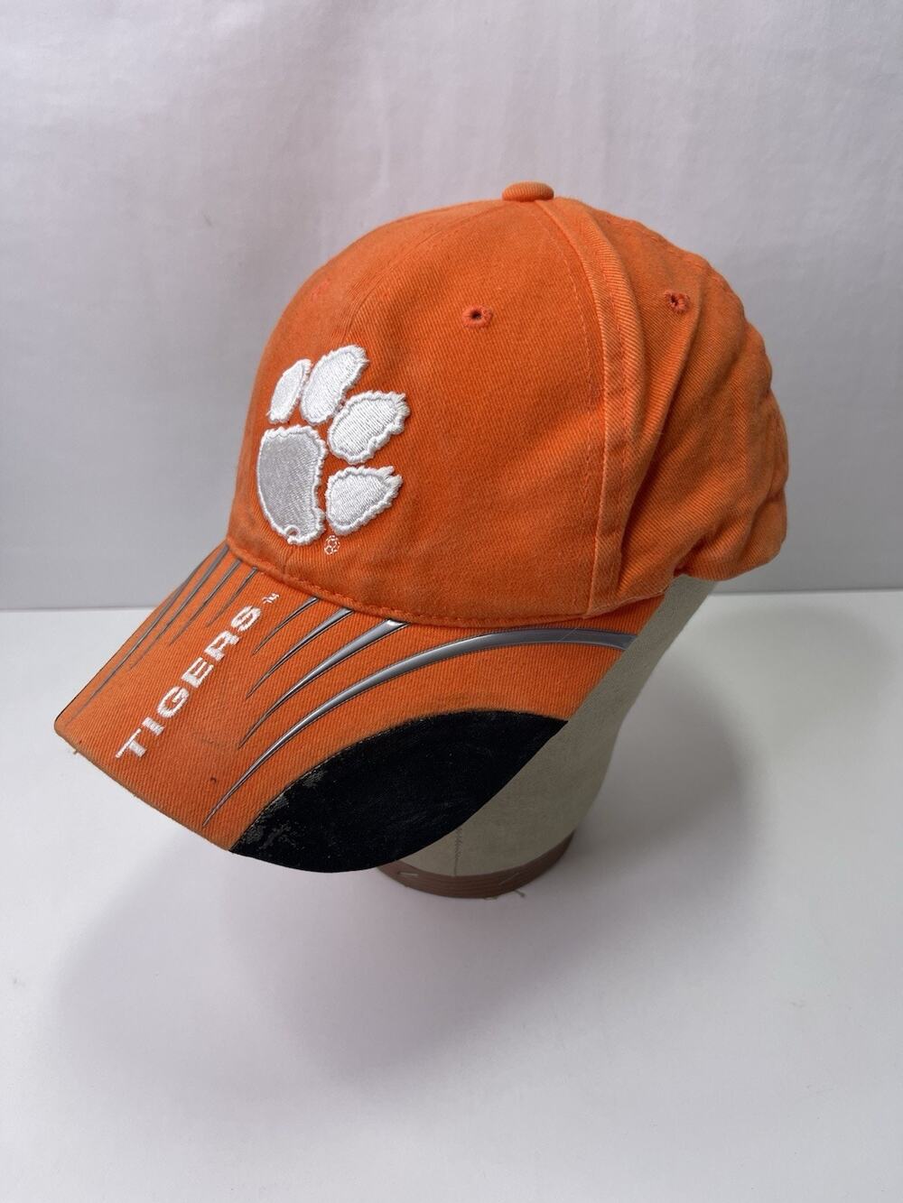 Vintage Starter Clemson Tigers Hat Adjustable Strapback Orange Paw Print NCAA